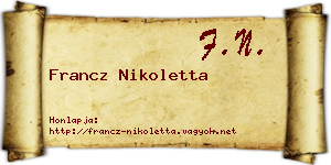 Francz Nikoletta névjegykártya