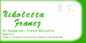 nikoletta francz business card